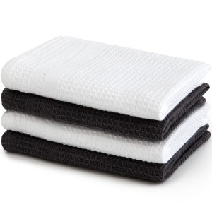 Sticky Toffee Cotton Waffle Weave Kitchen Dishcloths, 4 Pack, 12" x 12"